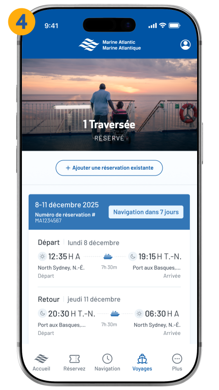 my trips screen