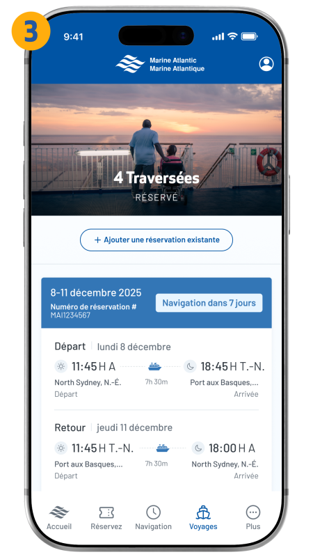 my trips screen